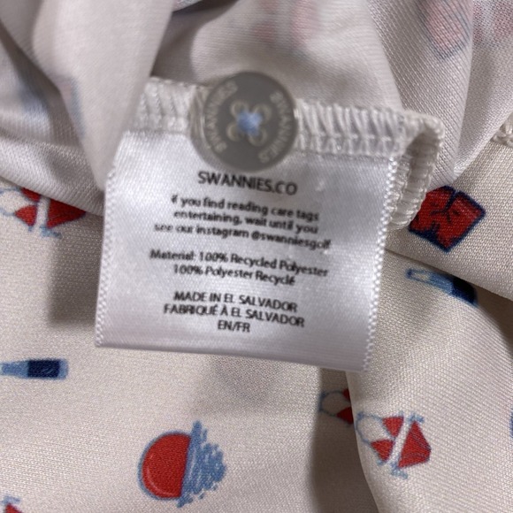 NWT Swannies Golf Polo Shirt Mens Large Swim Pool Pattern Short Sleeve *Logo - Picture 11 of 12
